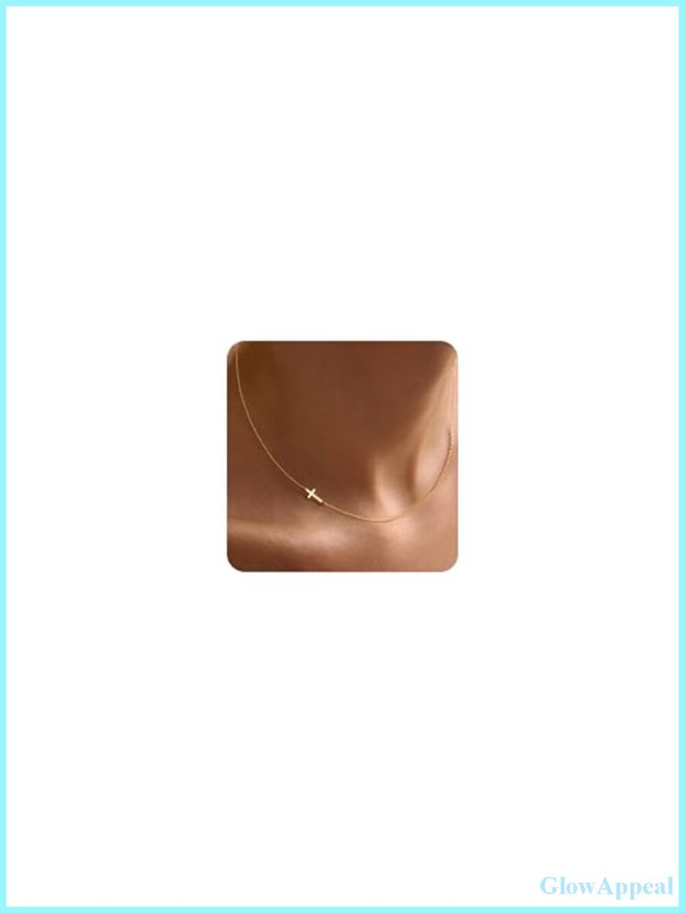 14K Gold Plated Dainty Sideways Cross Necklace Minimalist Pendant